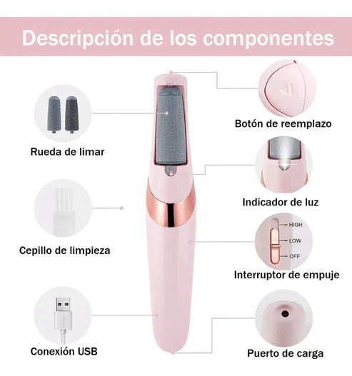 Lima Eléctrica Para Pies Quita Callos y Durezas